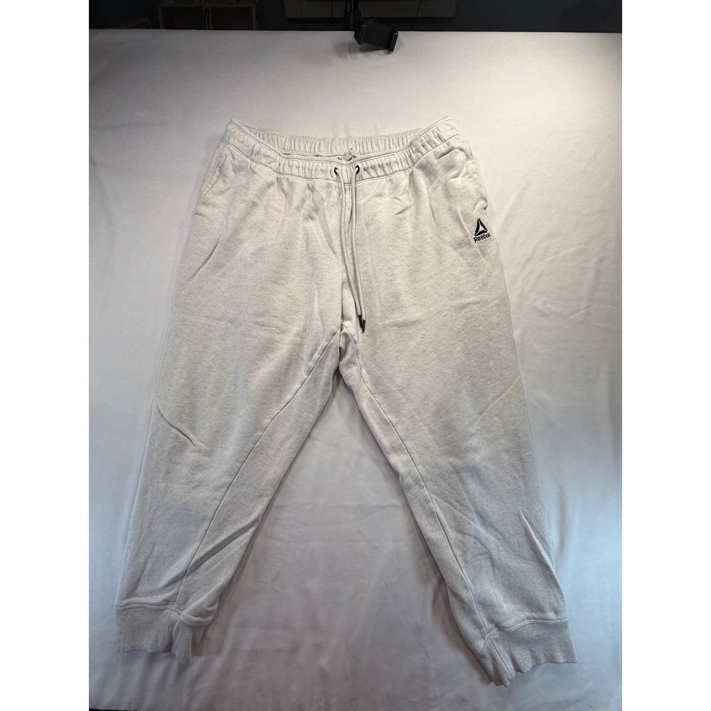 Reebok Womens Jogger Sweatpants XL Gray Cotton Blend Fleece Lined Pockets